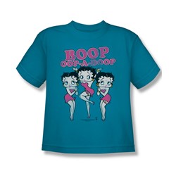 Betty Boop - The Boops Have It Big Boys T-Shirt In Turquoise
