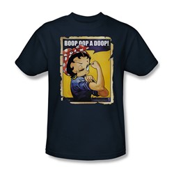 Betty Boop - Boop Power Adult T-Shirt In Navy