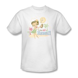 Betty Boop - Hot In Hawaii Adult T-Shirt In White