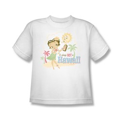 Betty Boop - Hot In Hawaii Big Boys T-Shirt In White