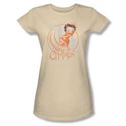 Betty Boop - The Windy City Juniors T-Shirt In Cream