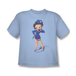 Betty Boop - Officer Boop Big Boys T-Shirt In Light Blue