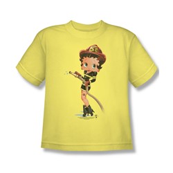 Betty Boop - Firefigher Boop Big Boys T-Shirt In Banana