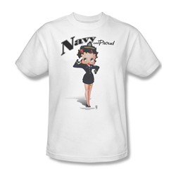 Betty Boop - Navy Boop Adult T-Shirt In White