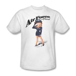 Betty Boop - Air Force Boop Adult T-Shirt In White