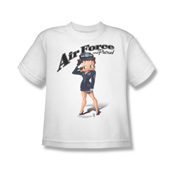 Betty Boop - Air Force Boop Big Boys T-Shirt In White