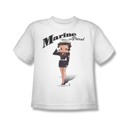 Betty Boop - Marine Boop Big Boys T-Shirt In White