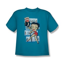 Betty Boop - Comic Strip Big Boys T-Shirt In Turquoise