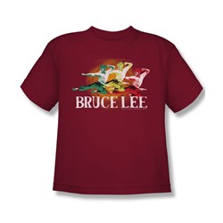Bruce Lee - Tri-Color Big Boys T-Shirt In Cardinal