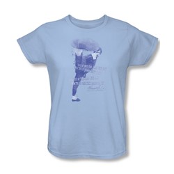 Bruce Lee - 10,000 Kicks Womens T-Shirt In Light Blue