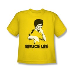 Bruce Lee - Yellow Splatter Suit Big Boys T-Shirt In Yellow