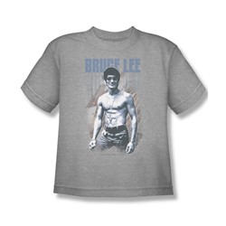 Bruce Lee - Blue Jean Lee Big Boys T-Shirt In Silver