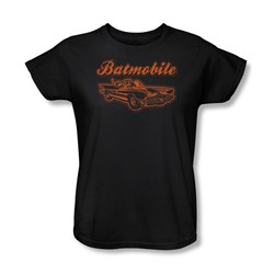 Batman - Batmobile Womens T-Shirt In Black