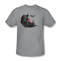 Batman: Arkham City - Ready To Pounce Adult T-Shirt In Silver