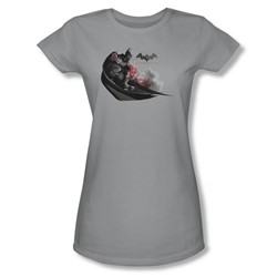 Batman: Arkham City - Ready To Pounce Juniors T-Shirt In Silver