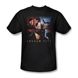 Batman: Arkham City - Escape Is Impossible Adult T-Shirt In Black