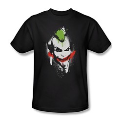 Batman: Arkham City - Spraypaint Smile Adult T-Shirt In Black
