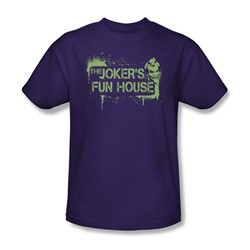 Batman: Arkham City - Joker's Fun House Adult T-Shirt In Purple