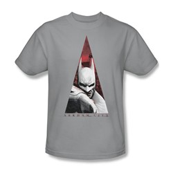 Batman: Arkham City - Bat Triangle Adult T-Shirt In Silver