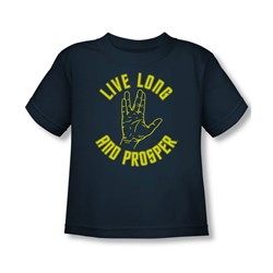 Star Trek - Live Long And Prosper Toddler T-Shirt In Navy