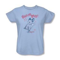 Mighty Mouse - Save Me Womens T-Shirt In Light Blue