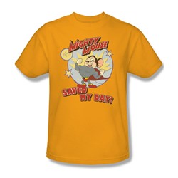 Mighty Mouse - Vintage Day Adult T-Shirt In Gold