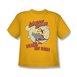 Mighty Mouse - Vintage Day Big Boys T-Shirt In Gold