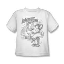 Mighty Mouse - Protect And Serve Juvee T-Shirt In White