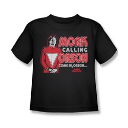 Mork & Mindy - Mork Calling Orson Juvee T-Shirt In Black