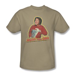 Mork & Mindy - Mork Iron-On Adult T-Shirt In Sand