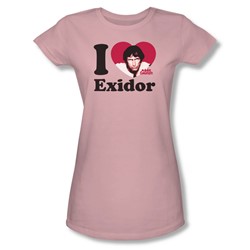 Mork & Mindy - I Heart Exidor Juniors T-Shirt In Pink