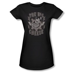 Mighty Mouse - The Big Cheese Juniors T-Shirt In Black
