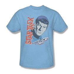Star Trek - Vintage Spock Adult T-Shirt In Light Blue