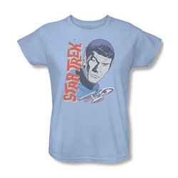 Star Trek - Vintage Spock Womens T-Shirt In Light Blue