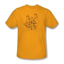 Star Trek - Brains And Guts Adult T-Shirt In Gold