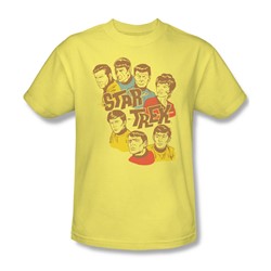 Star Trek - Retro Illustrated Crew Adult T-Shirt In Banana