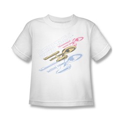 Star Trek - Retro Tri-Enterprise Juvee T-Shirt In White