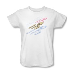 Star Trek - Retro Tri-Enterprise Womens T-Shirt In White