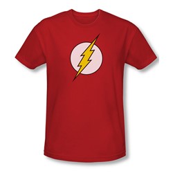 The Flash - Flash Logo Slim Fit Adult T-Shirt In Red