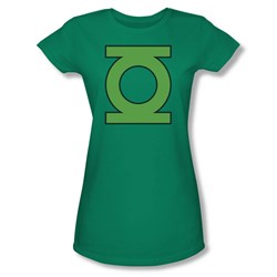 Green Lantern - Lantern Symbol Juniors T-Shirt In Kelly Green