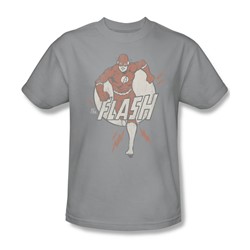 The Flash - Lightning Fast Adult T-Shirt In Silver