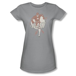 The Flash - Lightning Fast Juniors T-Shirt In Silver
