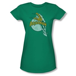 Aquaman - Splash Juniors T-Shirt In Kelly Green
