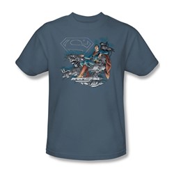 Superman - Super Mind Adult T-Shirt In Slate