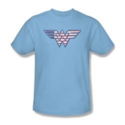 Wonder Woman - Red White & Blue Adult T-Shirt In Light Blue