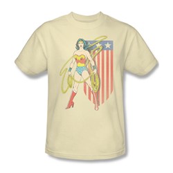 Wonder Woman - Usa Banner Adult T-Shirt In Cream