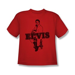 Elvis - Jamming Big Boys T-Shirt In Red