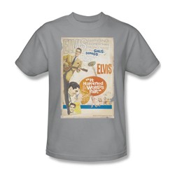 Elvis - World Fair Poster Adult T-Shirt In Silver
