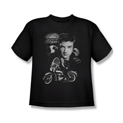 Elvis - The King Rides Again Big Boys T-Shirt In Black