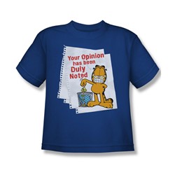 Garfield - Duly Noted Big Boys T-Shirt In Royal